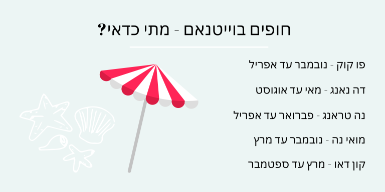 וייטנאם חופים מתי כדאי