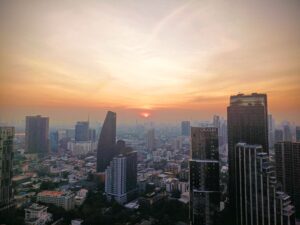 Sunset Bangkok Thailand With Kids